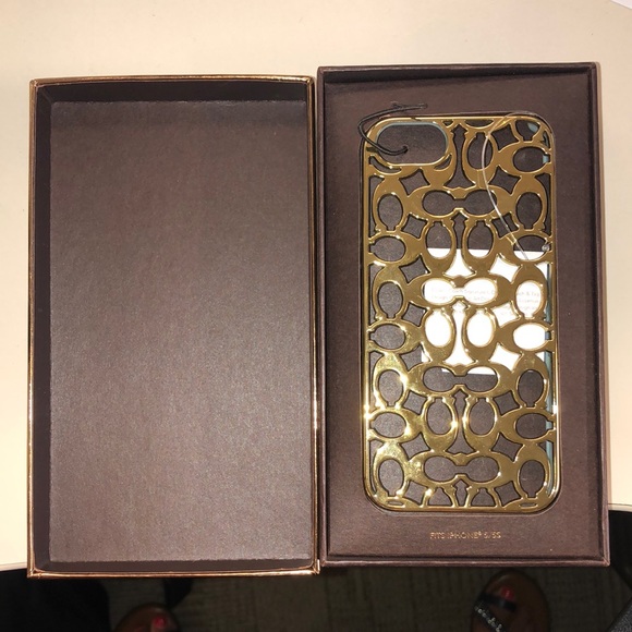 Coach Gold Iphone 5/5S Case - NWT - Picture 1 of 5